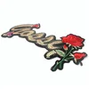 Fashion Design Custom Letters Rose Flowers Embroidery Sequin Appliques Patches for Clothing Dresses