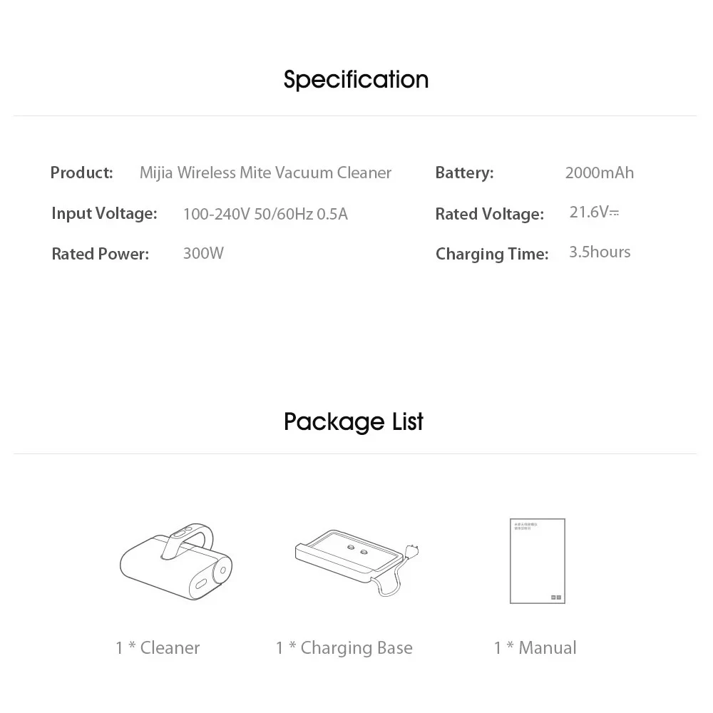 Xiaomi Mijia Wireless Mite removal Vacuum Cleaner. Wireless Mite Cleaner.