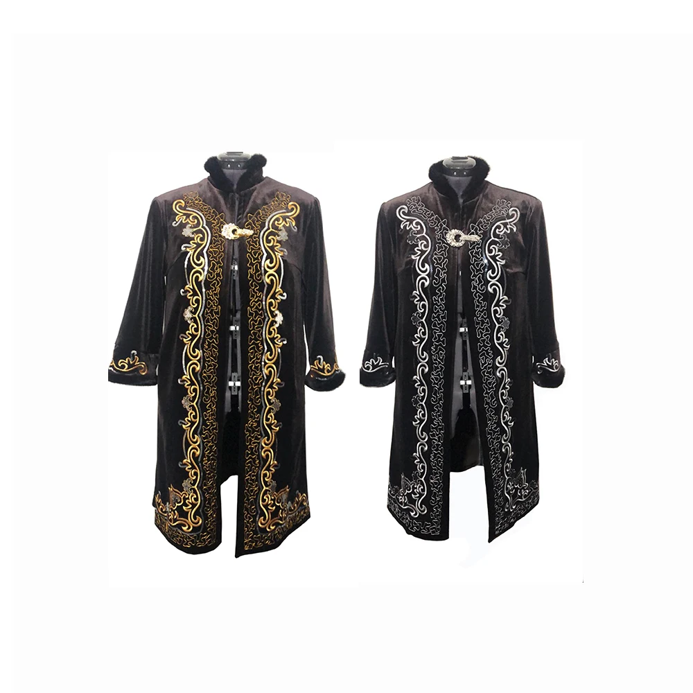 
Kazakhstan Garment National Overcoat Clothes Long Sleeve Female Beshmet 