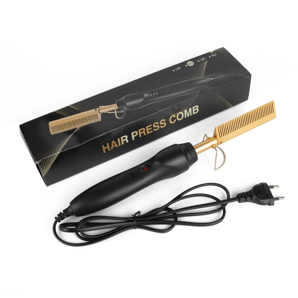 450f High Heat Ceramic Press Comb Hair Straightener Pressing Electric ...
