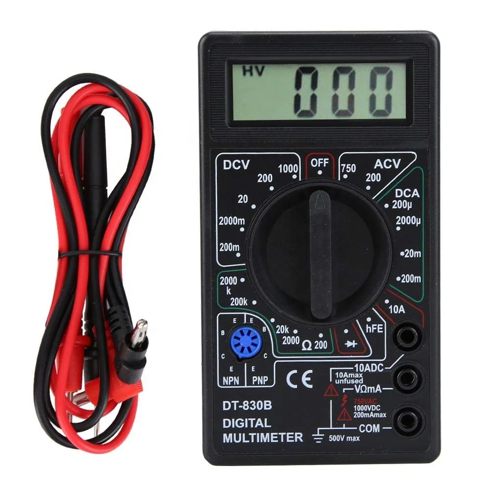Tacklife DM03B Advanced Electrical Tester 2000 Counts Manual-Ranging AC/DC Voltage Current Resistance Diode and Continuity Voltmeter Ammeter Ohmmeter with LCD Backlight Multimeter 
