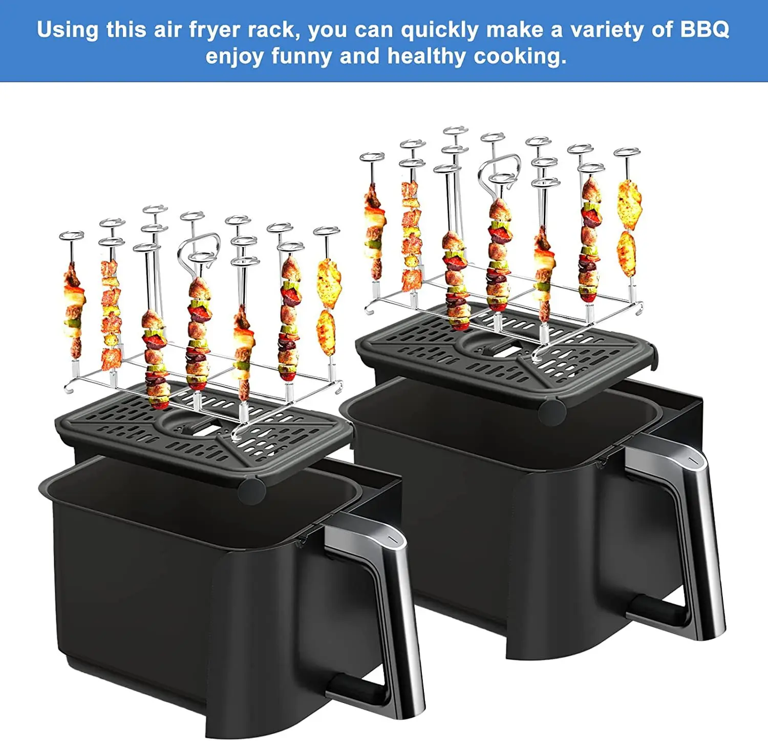 Air Fryer Skewer Stand Vertical Skewers Holder With Stand Stainless