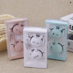 New Cartoon Cute Rabbit Ear Type Small Earphone Silicone Hook Clips Earbud With Microphone