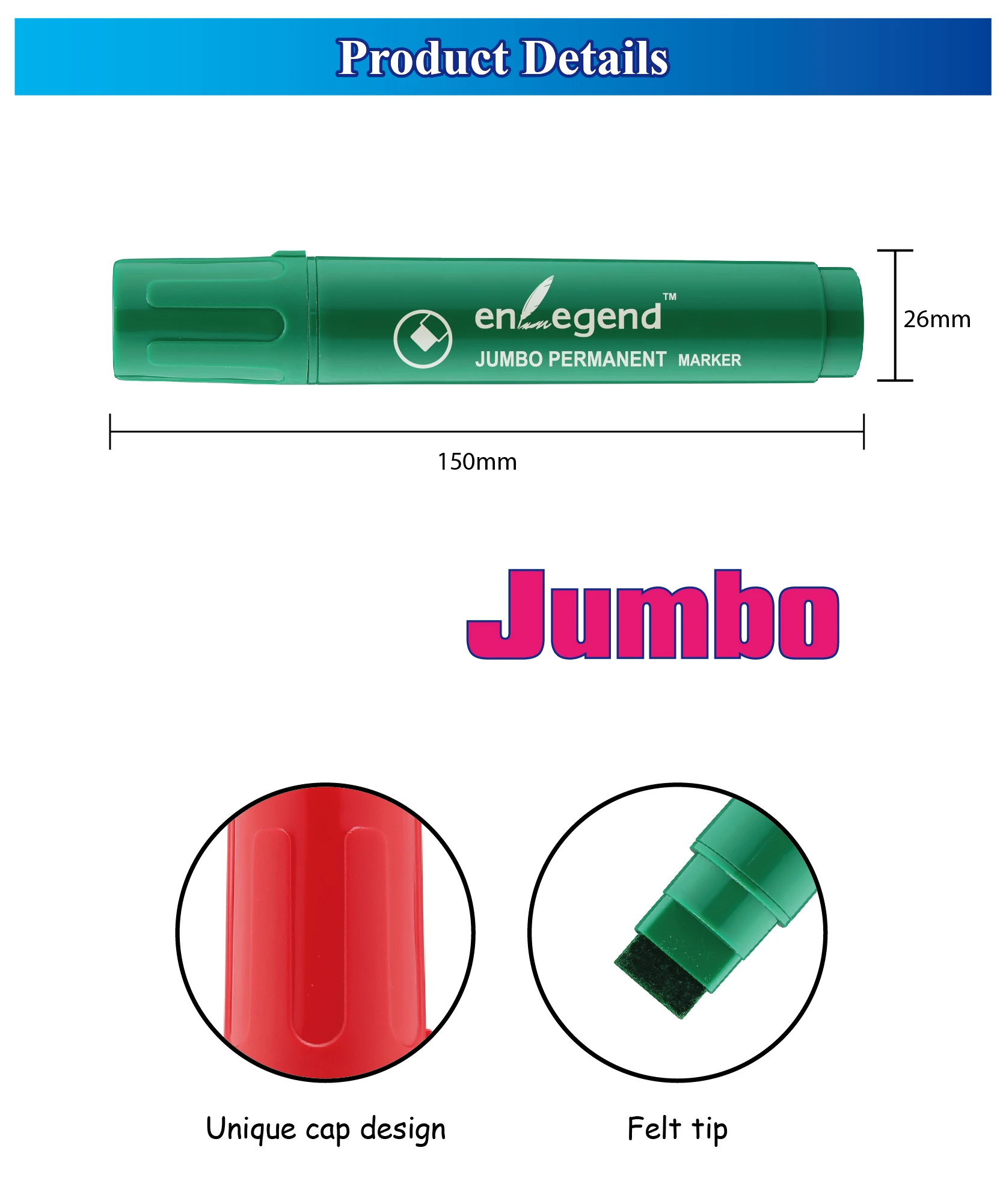 Jumbo Felttip Pen With Indelible Ink Permanent Ink Felt Tip Markers