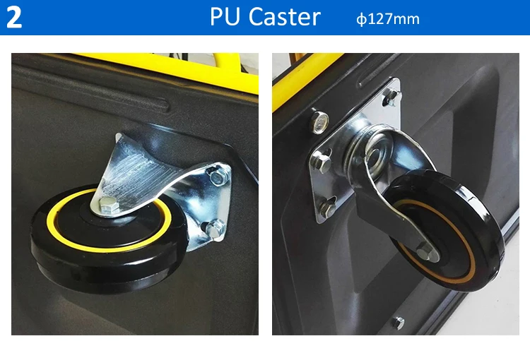 Warehouse 4 Wheel Heavy Duty Hand Pull Push Foldable Platform Truck