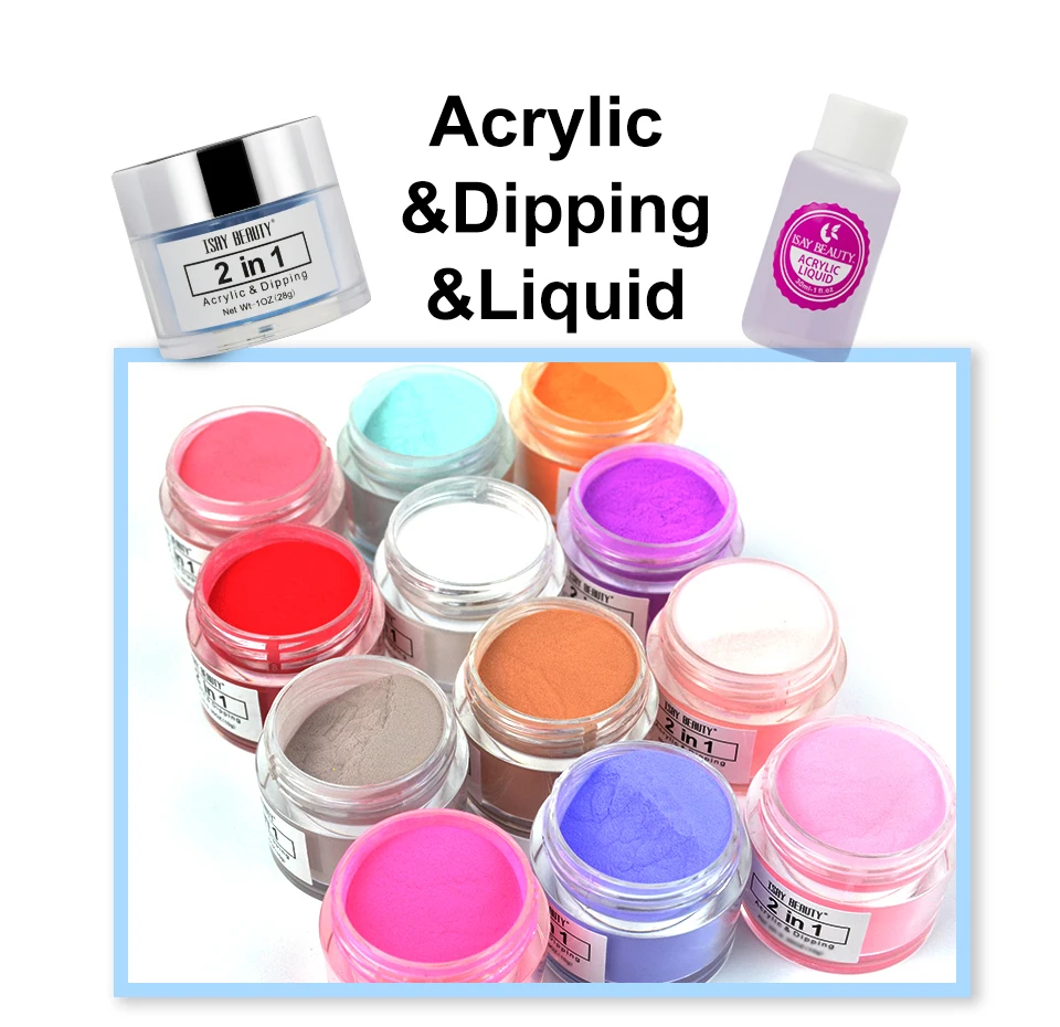 3 In 1 Color Match Acrylic Dipping Powder Nails Dip Color Powder ...