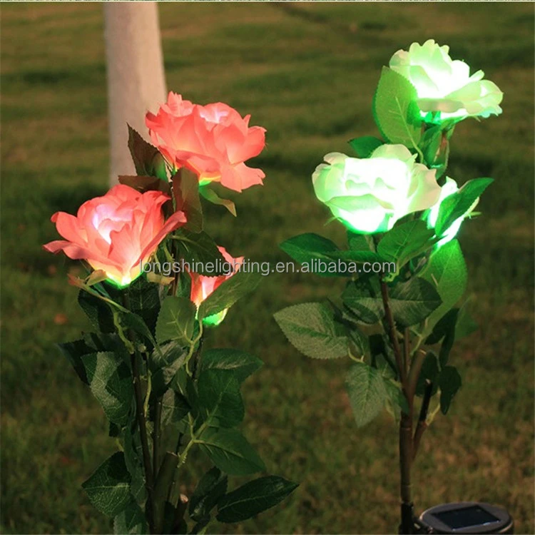 12v Outdoor Garden Decoration Led Rose Flower Shape Led Light Buy