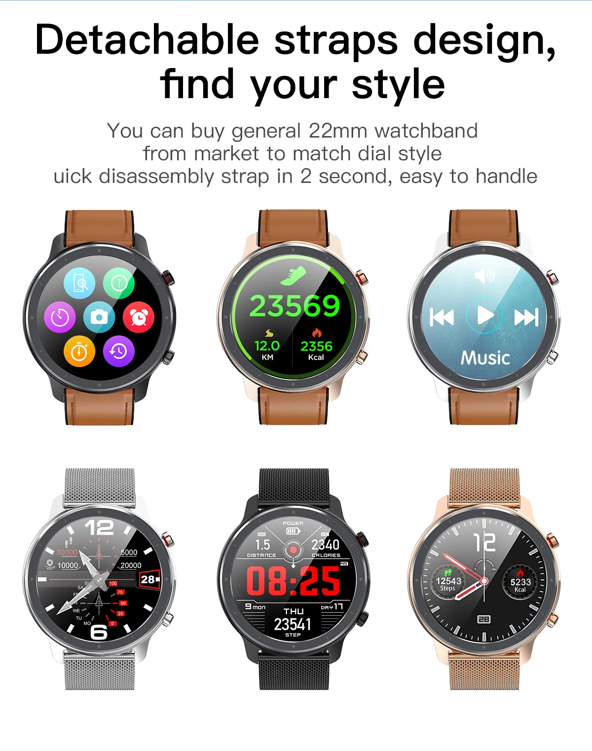 2020 Microwear L11 1.3'' Bluetooth sport smartwatch multiple sports mode IP68 ECG heart rate fitness band watch for iPhone