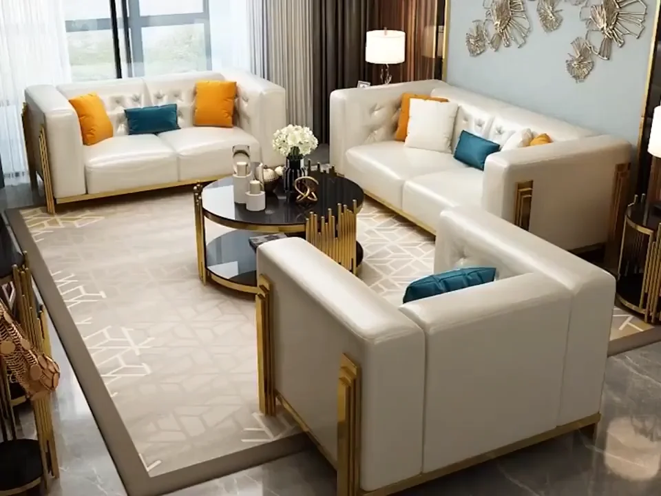 Luxury Gold Living Room Furniture Design Tea Table And Coffee Table