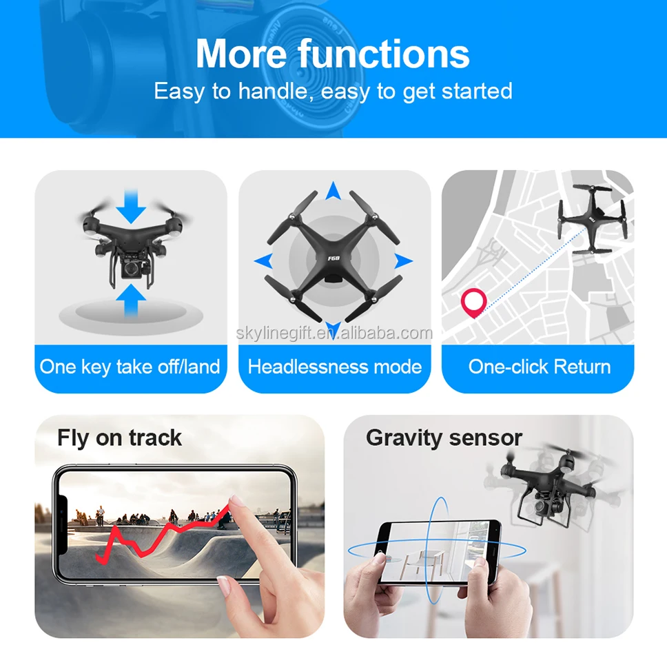 Drone 4k 1080P RC Quadcopter drone with HD 1080P 4K Wifi camera video highly stable Rc helicopter F68 4K RC Camera drones