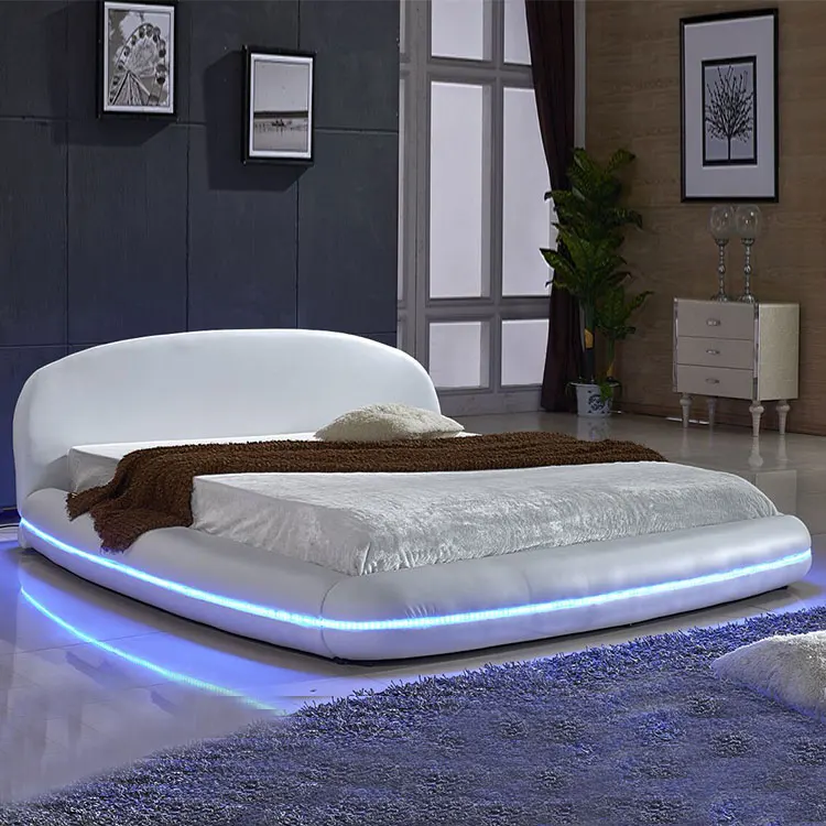 beds with lights in headboard