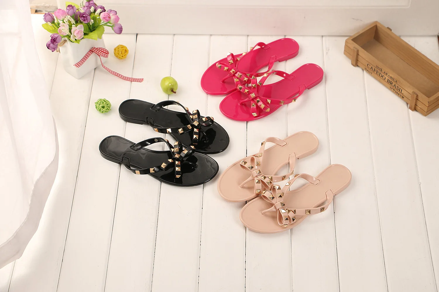 NEW WOMENS LADIES FLIP FLOPS JELLY BOW TOE POST FLAT SUMMER BEACH SANDALS SHOES