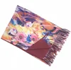 ready to ship winter warm print cashmere with fringe scarf shawls