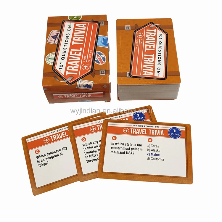 Jp083 Manufacturer Supplier Custom Quiz Card Game Printing On 101 Travel Trivia Questions For Kids And Adults Buy Card Game Custom Card Game Card Game Custom Printing Product On Alibaba Com