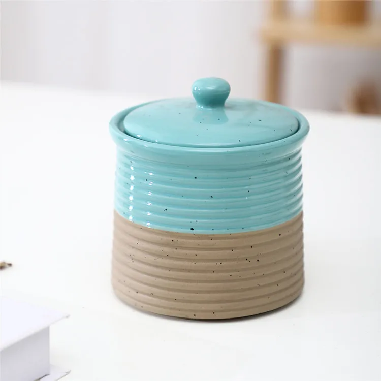 Latest arrival kitchen food container custom cheap tea sugar coffee ceramic storage jars set with lid.jpg