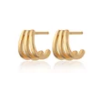 womens new model silver 925 triple huggies aretes gold stud earrings