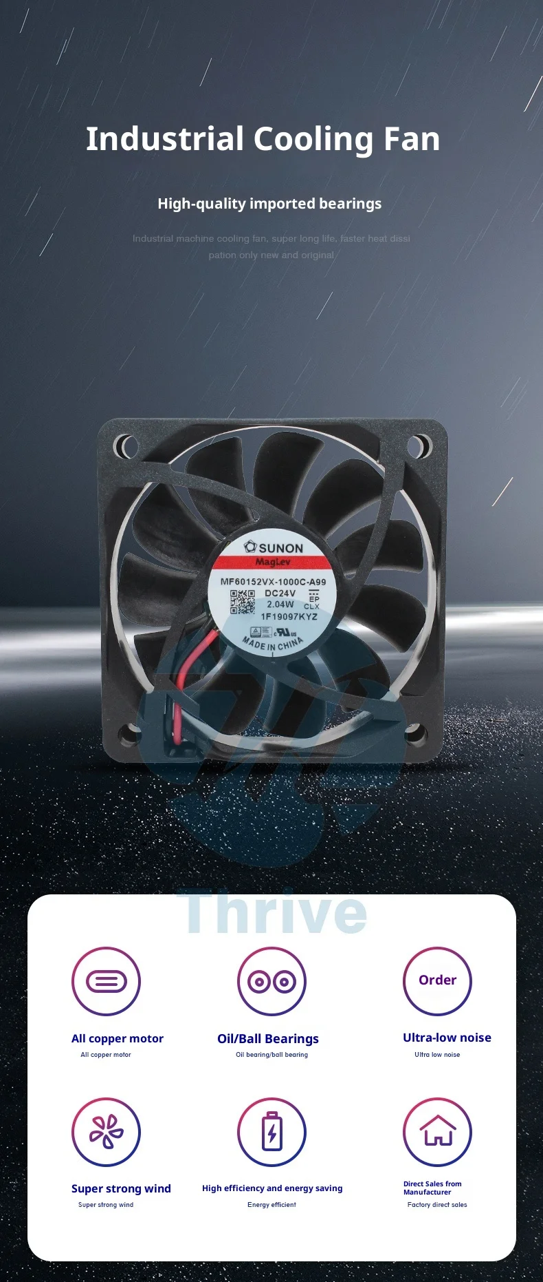 Inverter Cooling Fan, SUNON, 6015, 24V, 2.04W - detail 4