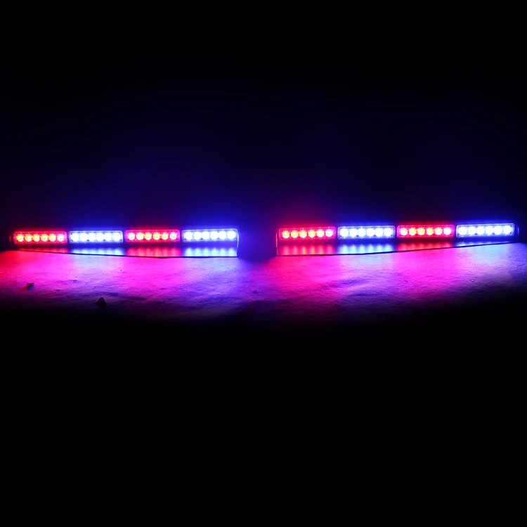 48W interior light red blue led strobe visor light bar for police