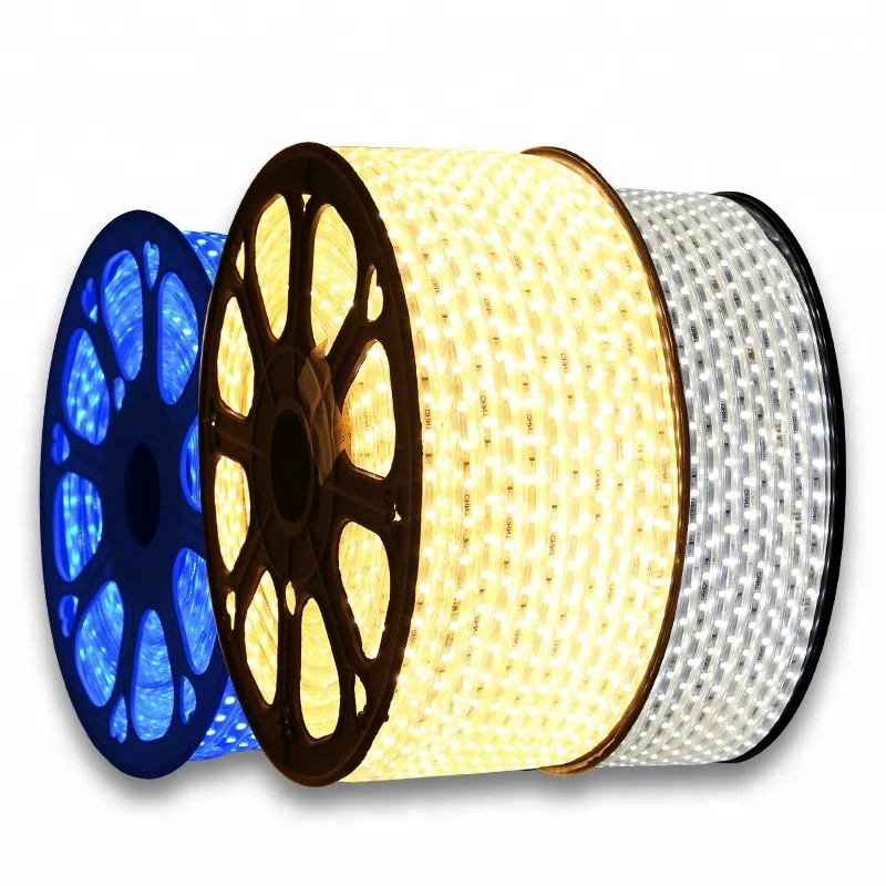 LED strip light multi color 8*16mm SMD2838 5050 120led/m 12v 24v 110v 220v warm white PVC material copper wire for decoration