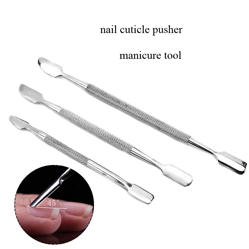 product factory direct cheap pink nail cuticle pusher manicure tool with stainless steel various nail colors-6