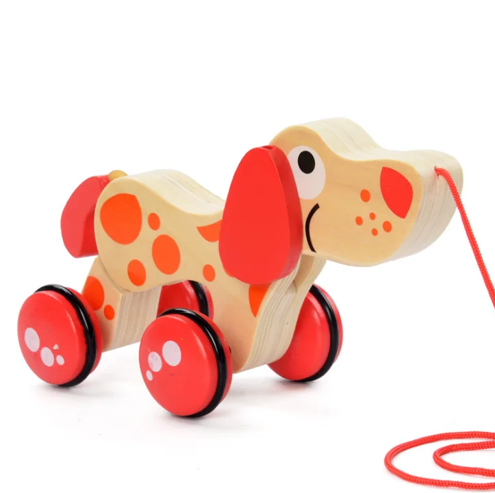 Wooden Animal And Dog Trailer Toy Children's Toy Car Cartoon Dog Toy