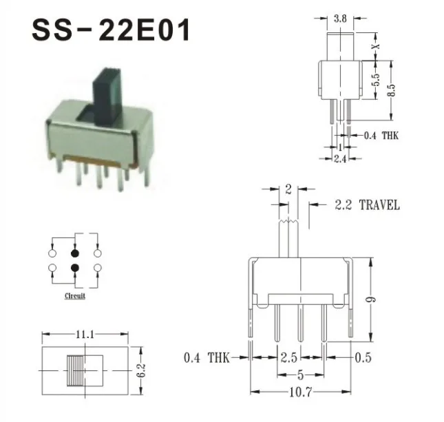 High Quality 3 Way Slide Switch Buy 2.2mm Travel Slide Switch,50vdc