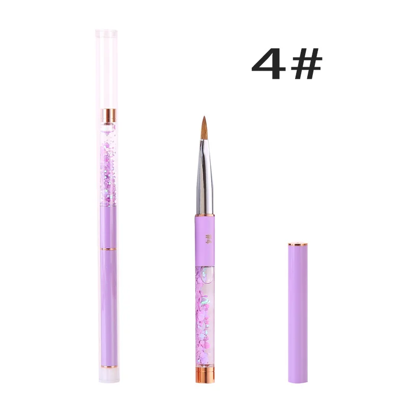New Nail Brush Kolinsky Filled With Oil Purple Liquid Acrylic Rod Nail