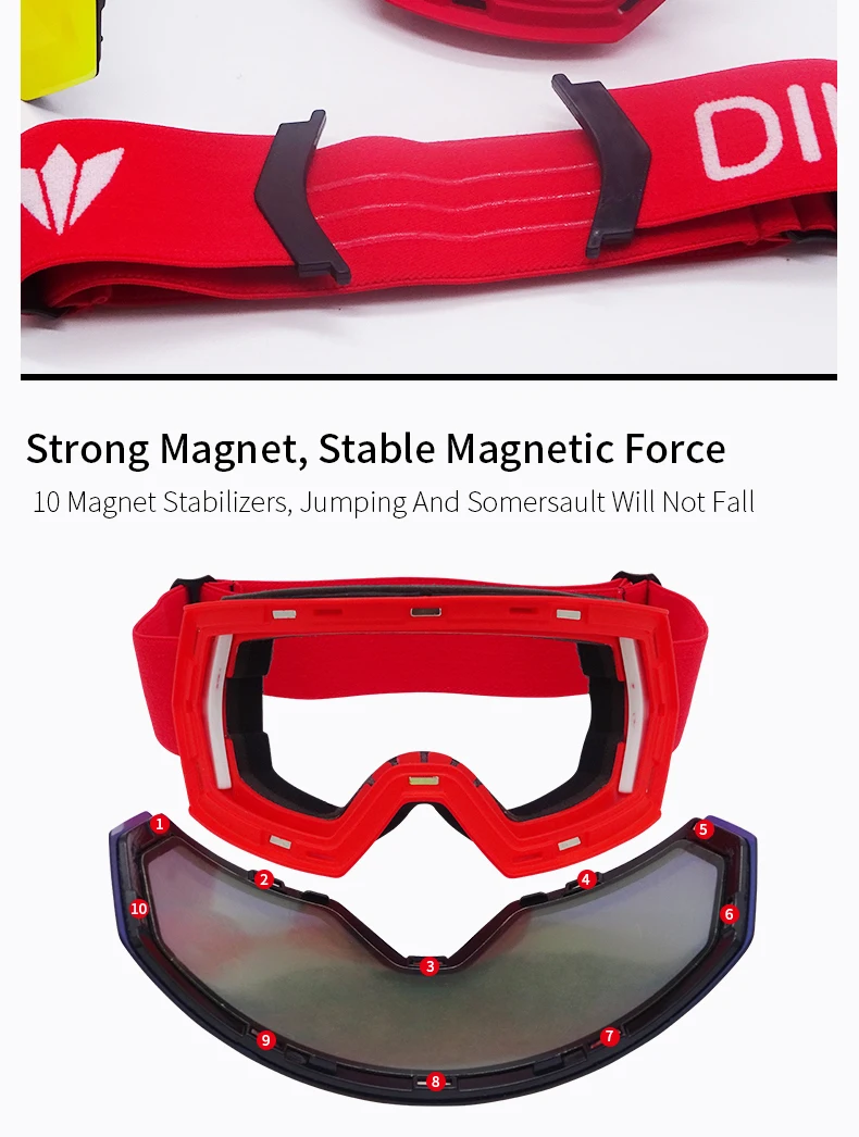 Fashion New Product Fast Change Lens Full Mirror Uv400 Ski