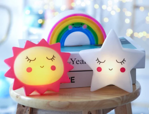Porcelain Smol Squishy Kitty Dropshipping Customized 3D Led Sensor Control Mini Star Can Night Lighting Lamps With Free Sample