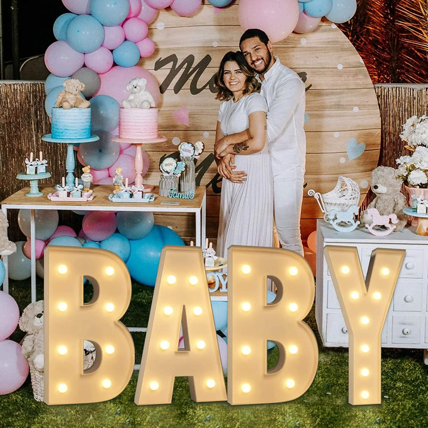 product led 100cm large love letter kt board string style light props for birthday wedding banquet  christmas decorations-3
