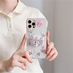 Cute Clear Phone Cover With Bracket For iPhone 12 Pro Max 11 X XS XR 7 8 plus SE Shockproof Rabbit Phone Case