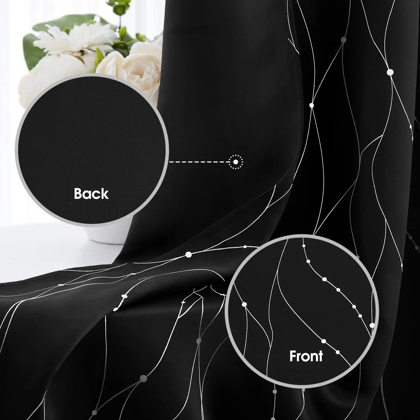 Light Blocking Foiled Curtain, 100% Polyester, Rod Pocket - detail 8
