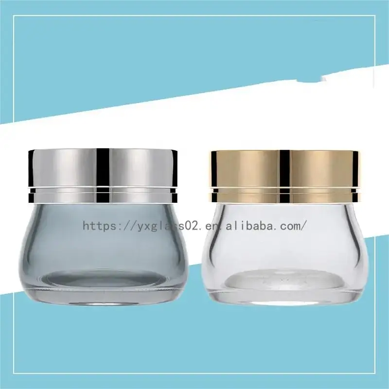 Hot Wholesale Colorful cream bottle Body scrub container skincare  glass jar day and night facial bottle cosmetic packaging 120g details