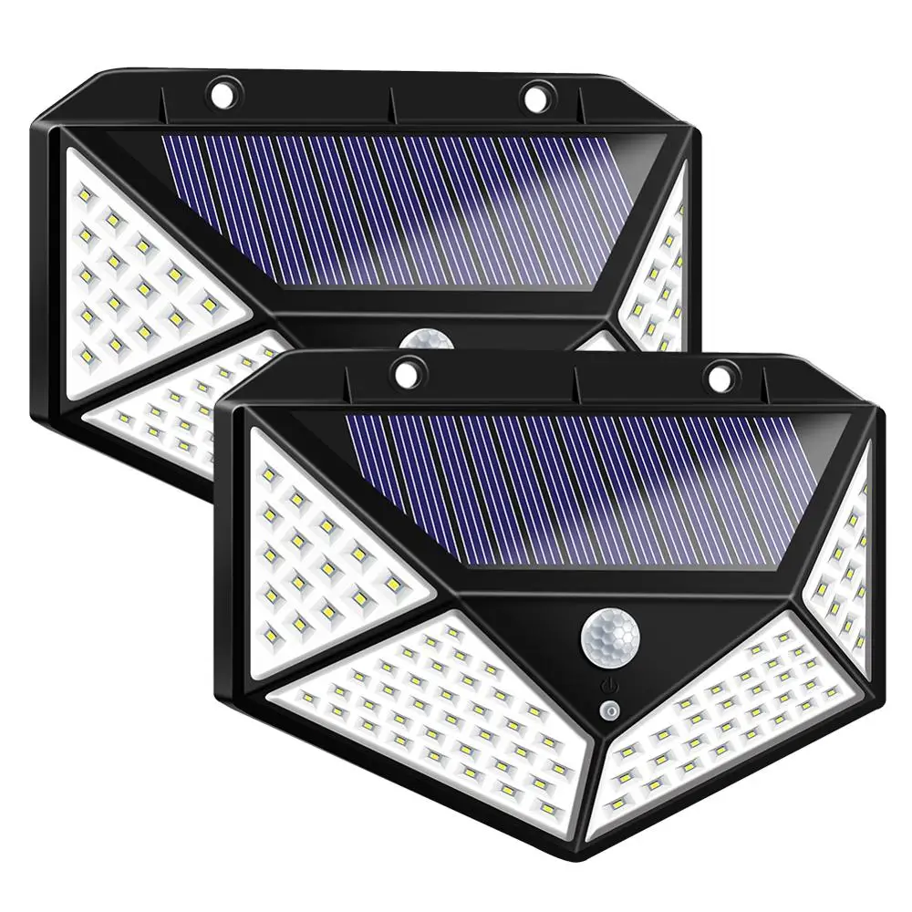 100 Led Outdoor Gate Wireless Lamp Waterproof 100 LED Garden Solar Light With Motion Sensor