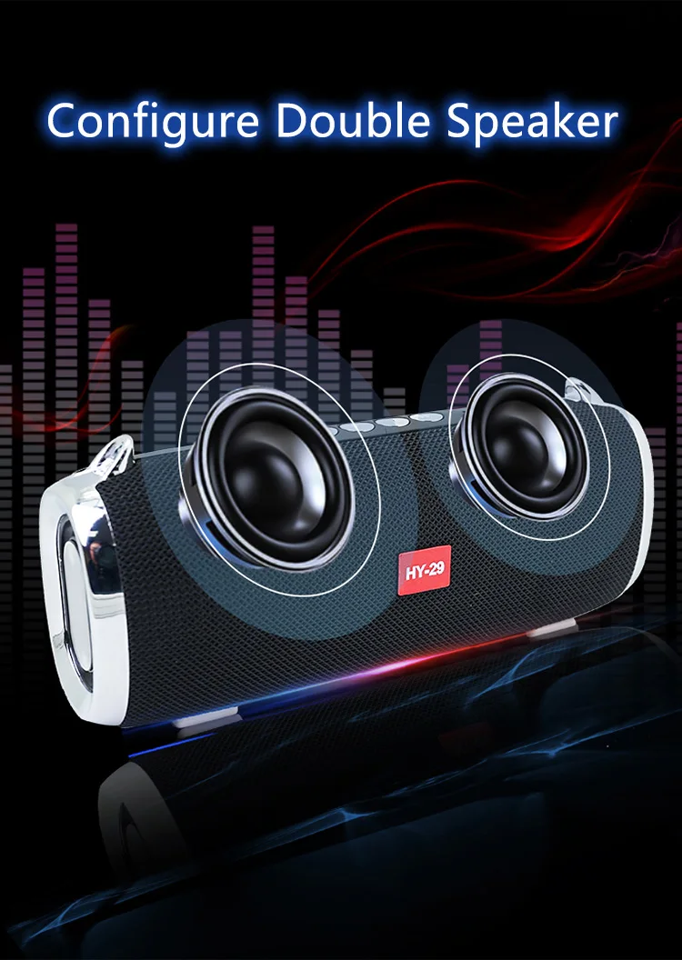 Kinter HY-29 Portable Speaker Wireless MP3 Player Support TF USB Input FM Radio 5W 2 Channel with Audio Line - ANKUX.COM