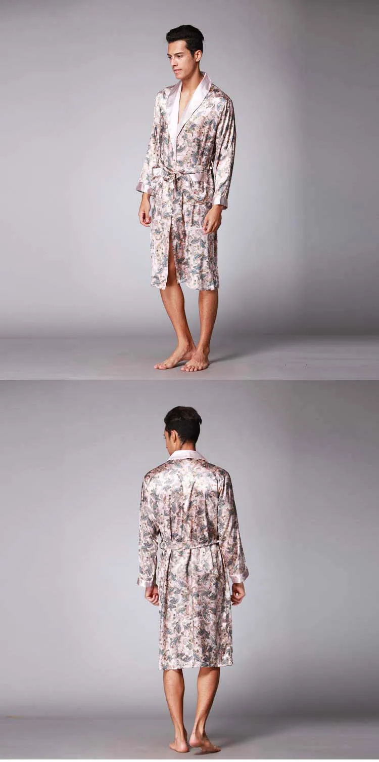 custom factory men satinrobe pajamas sleepwear adult pyjamas