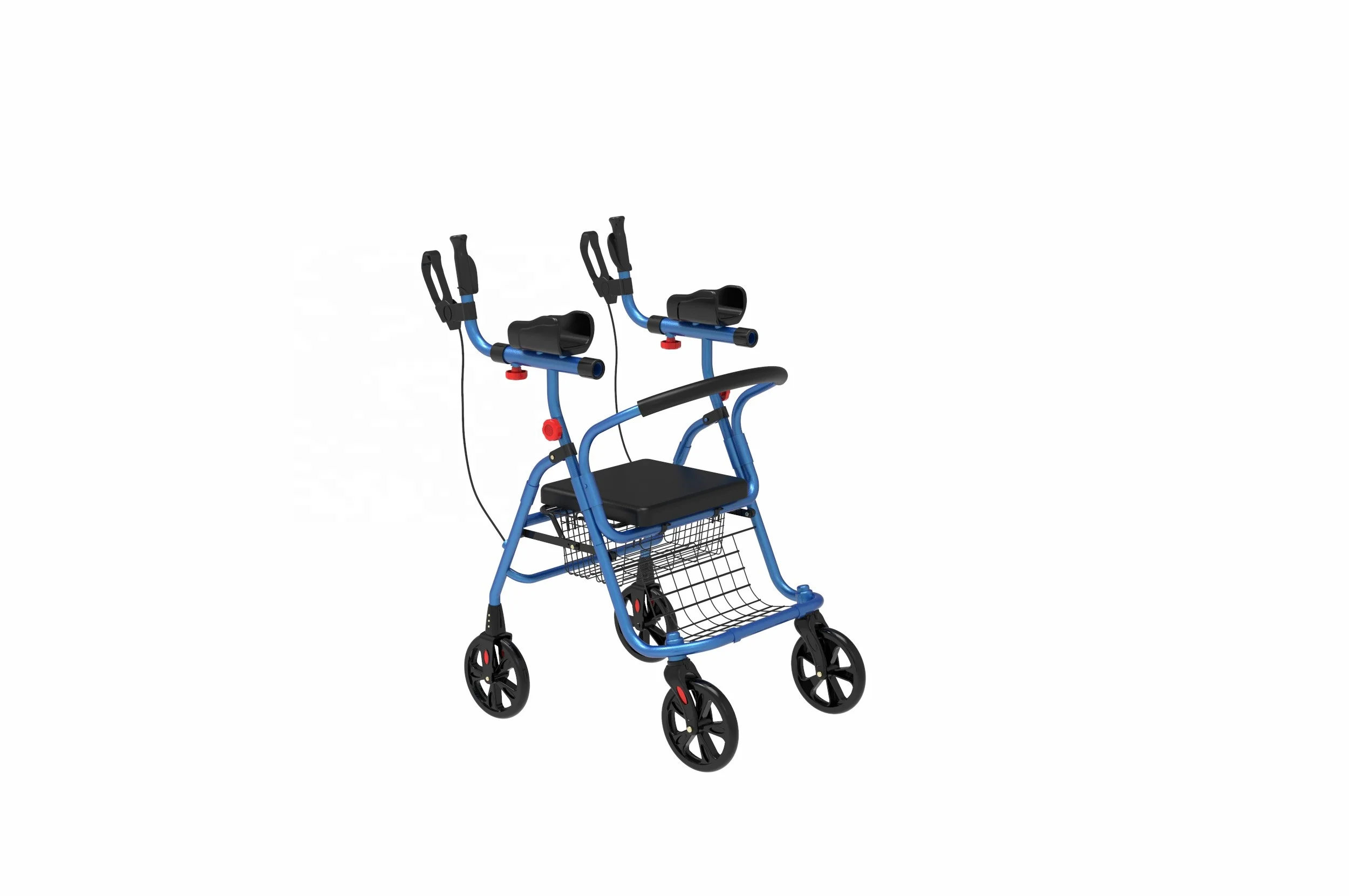 Bq2002b Aluminum Frame Assisted Walking Wheelchair Adult Disability Walker With Seat Rollator