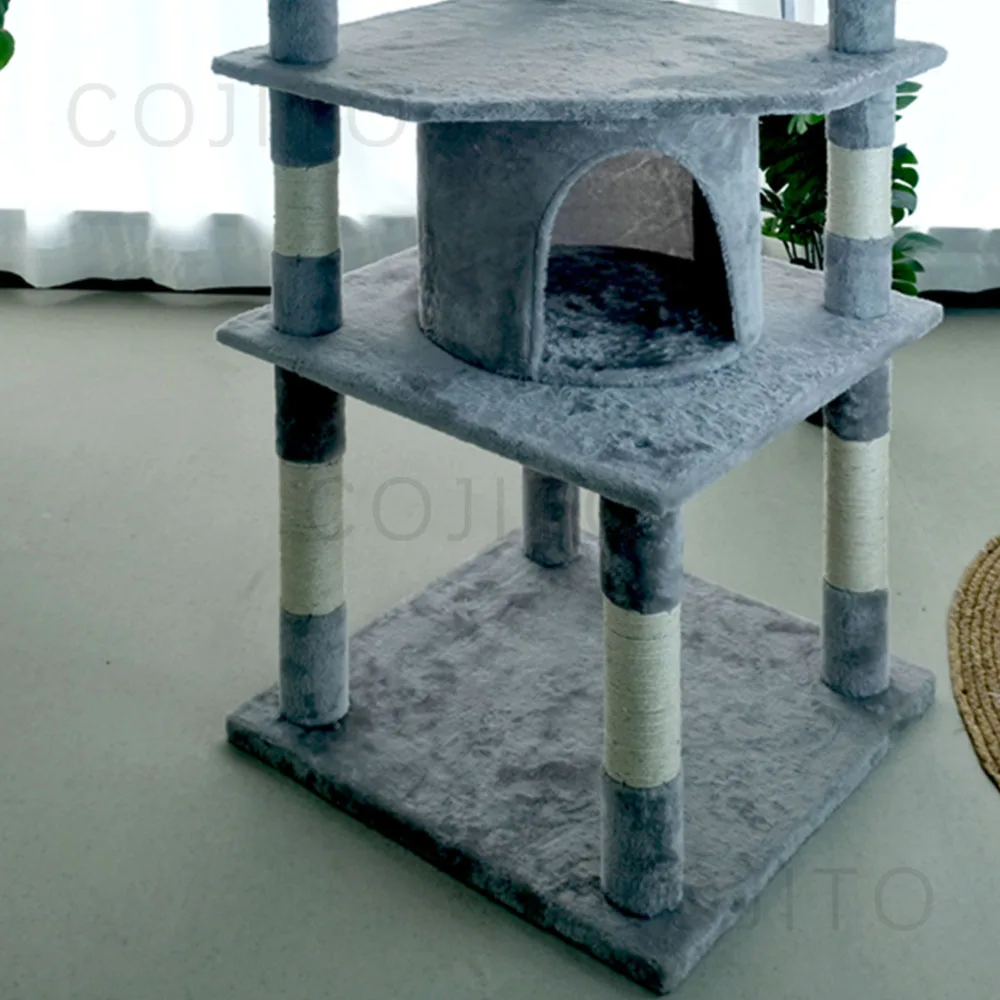 Modern Big Climbing Tower Wood Cat Tree Picture Wooden Cat Scratching
