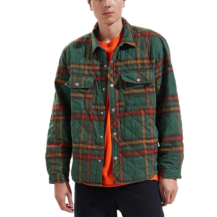 Men's Button Up Plaid Quilted Shirts Jacket Wholesale Buy Shirts For