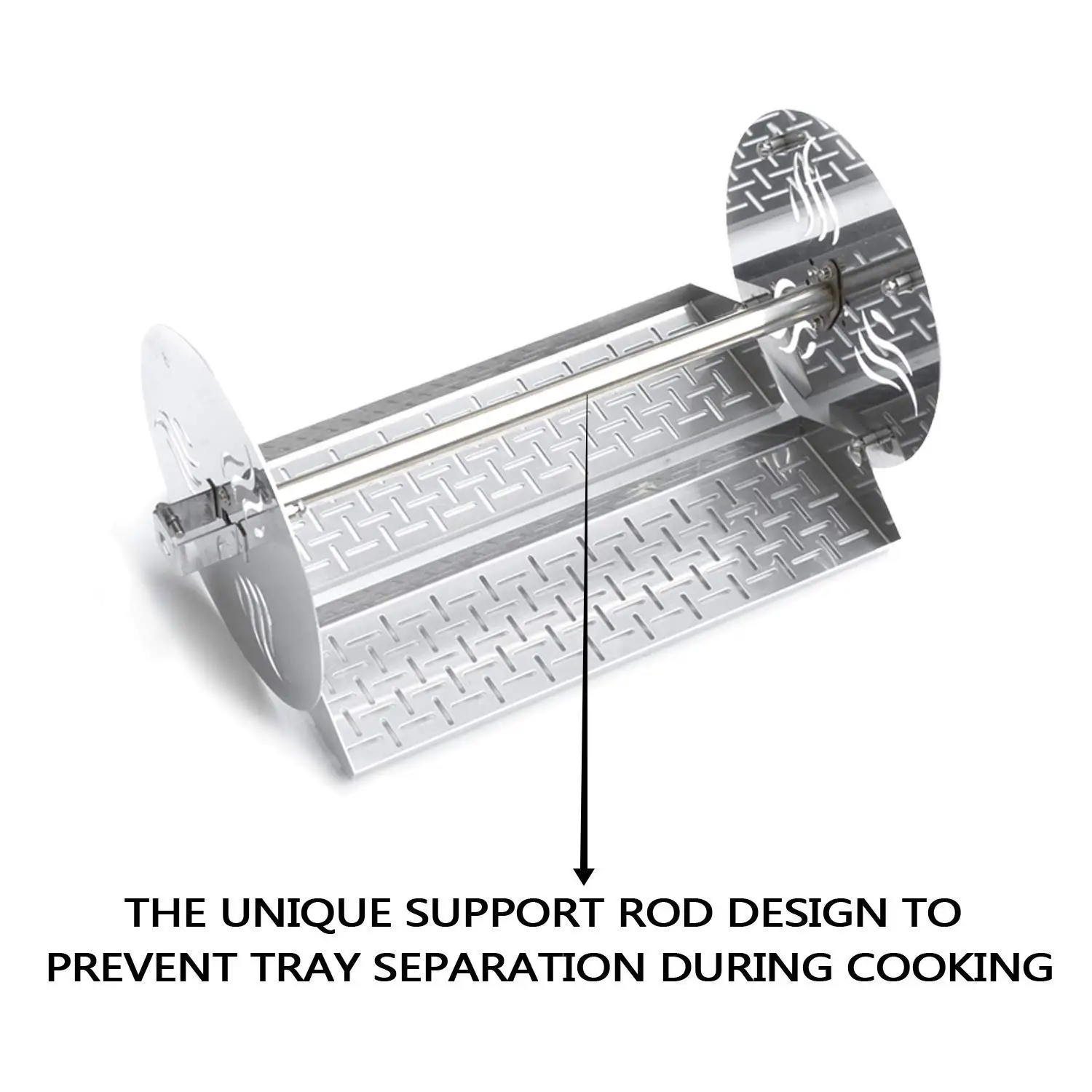 Universal Bbq Grill Rotating Rotisserie Trays Kit With Hexagon Hole