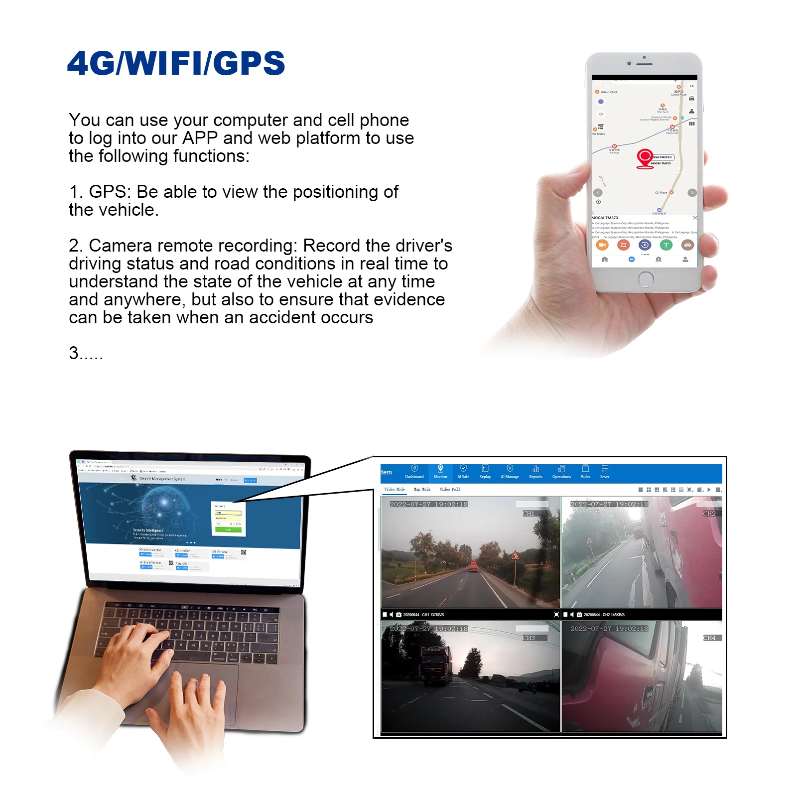 4 Channel 360 Degree Surround View Truck Bus Dash Camera 360 Degree