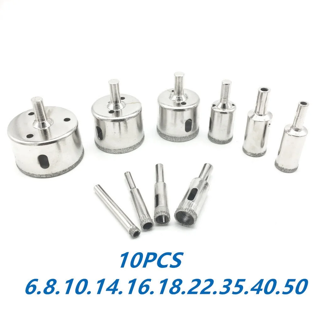 Details about   10 Pcs 9mm Diamond Drill Bits Hole Saw Cutter Set Tool Glass Marble Granite Tile 
