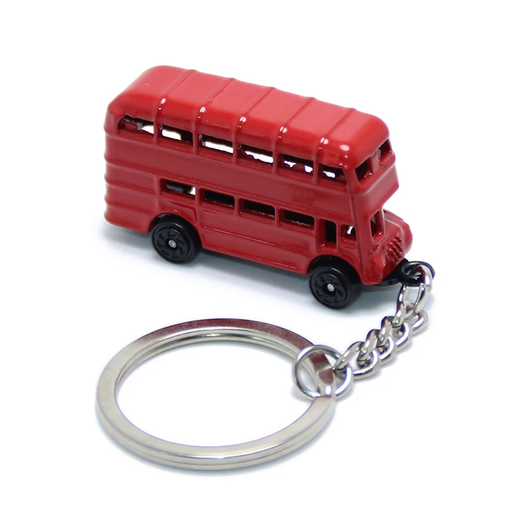 British Miniature London Model Key Ring Keychain Souvenir Red Bus Taxi RASK