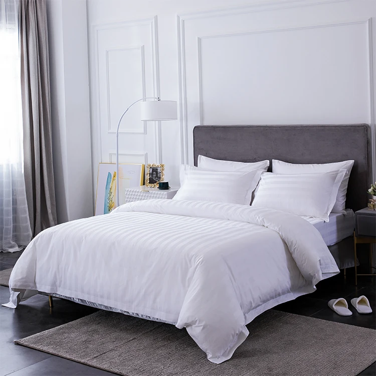 Four Season Red Hotel Bulk 100 Cotton Hotel 3cm Stripe Fitted Sheet