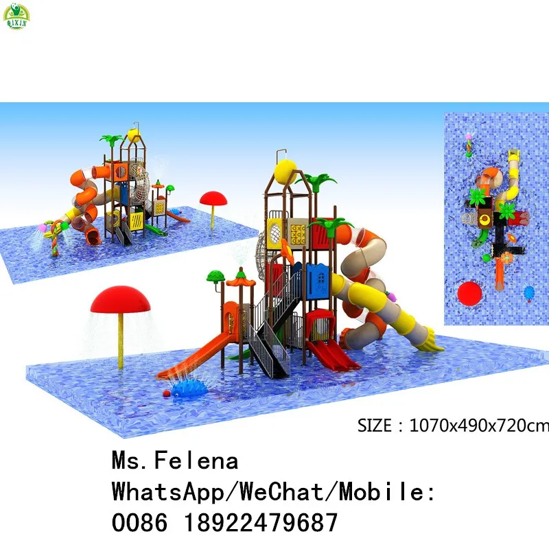 2023 Fun Splash Park Simple Water Slide For Kids Games Play Aqua Park