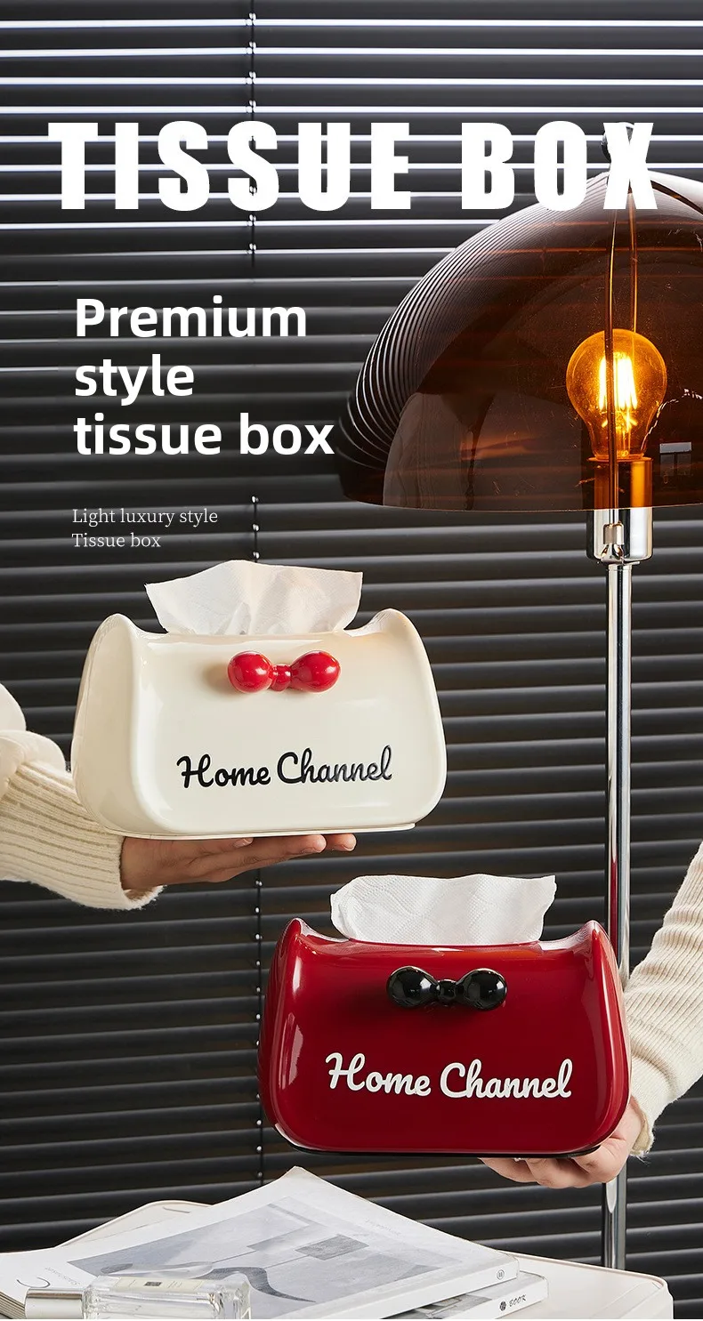 Elegant High-End Modern Desktop Tissue Holder MDF Plastic Napkin Storage Box for Living Room Coffee Table Paper Material for Car