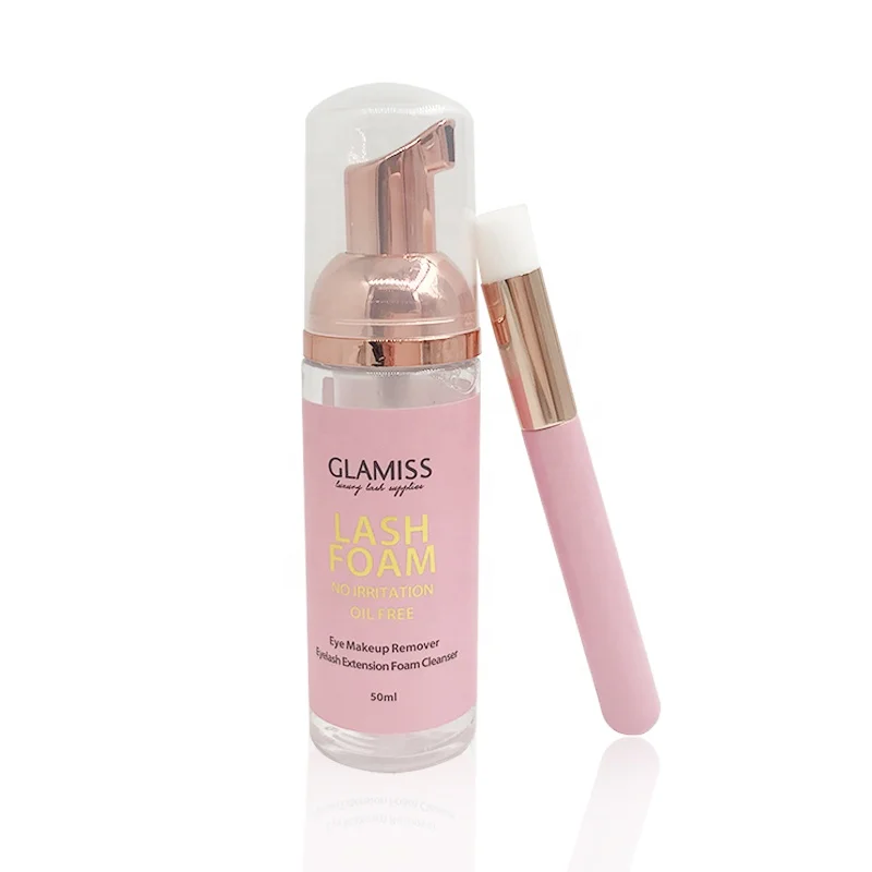 Eyelash Extension Foam Cleanser With Brush Rose Gold Lash Shampoo