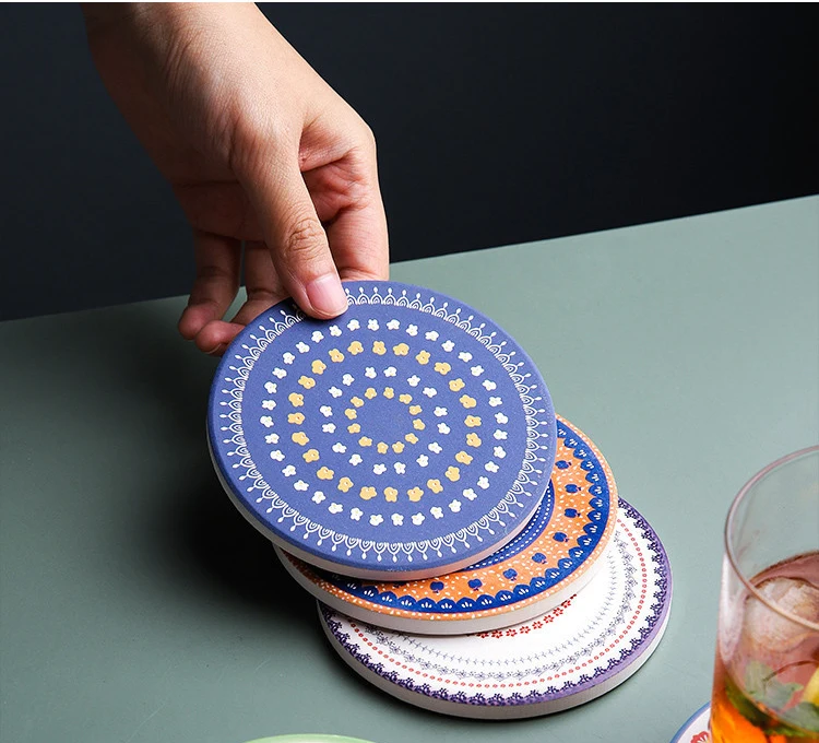 Wholesale Blank Sandstone Diatomite Absorbent Coaster Ceramic