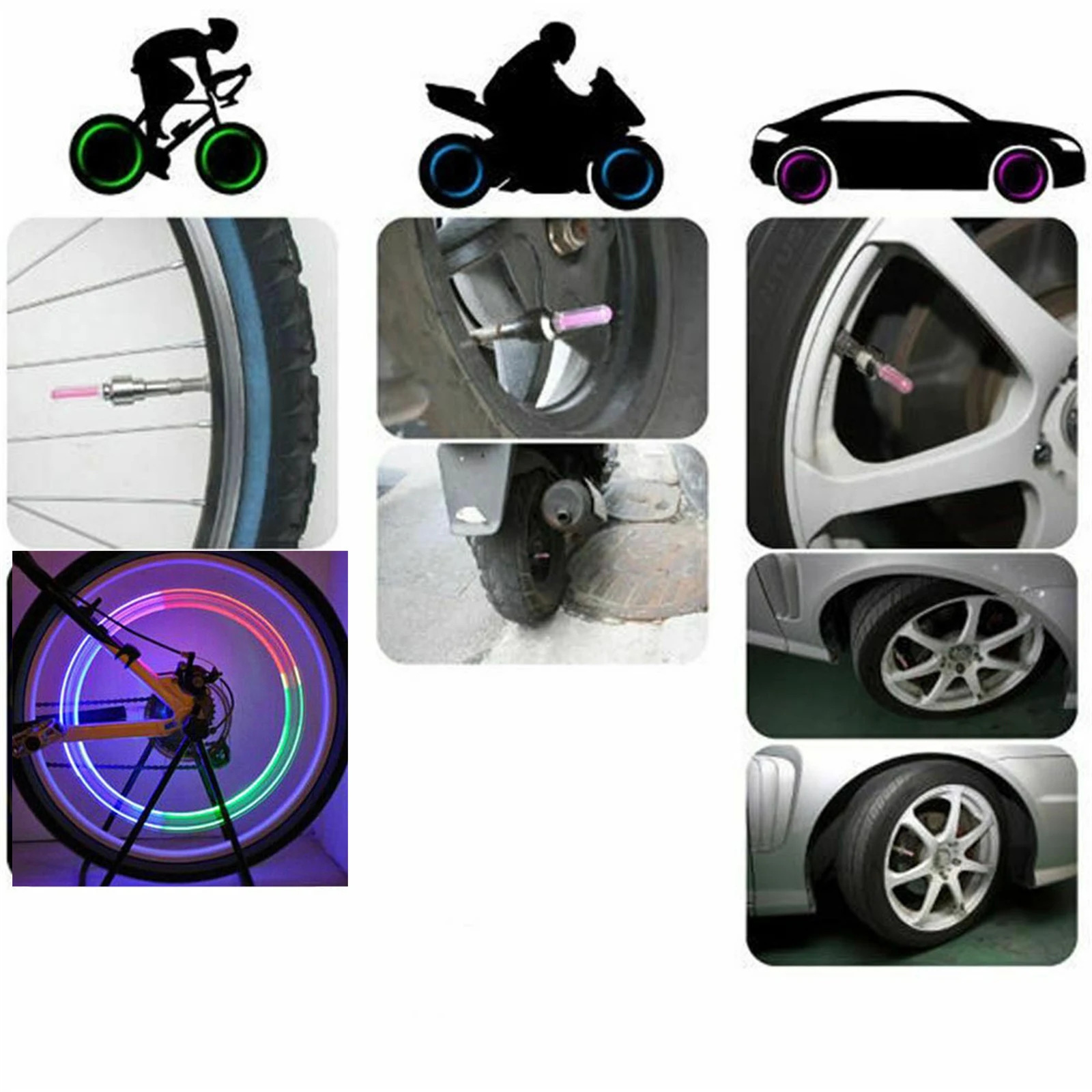 led Flash tyre Wheel Valve Cap Light for car Bike Bicycle motorbicycle Wheel Light tire led Flash tyre Wheel Light POWSTRO K Bicycle Valve Cap Lights 
