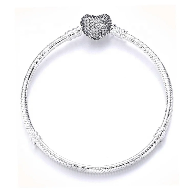 

High Quality Rhinestone Charm Bangle Bracelet 925 Sterling Silver Cubic Zirconia Bracelet For Women